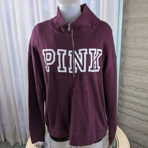 VS Pink Half Zip Pullover Sweatshirt Burgundy Medium